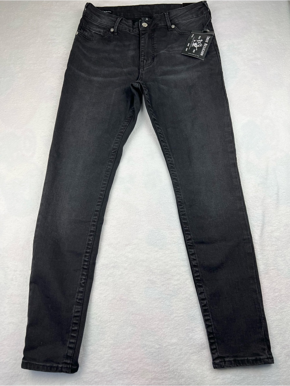 NWT True Religion Jennie Curvy High Rise Skinny Jeans Black Wash Women’s 30